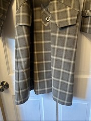 Vintage I. Magnin Womens Belted Trench Coat Plaid Medium