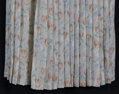Vtg Personal Petites Skirt Pleated Polyester Floral Tulips Modest Full Swing 10P
