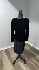 Ann Lawrence vintage 1980s special occasions black velvet sequins dress Size 12