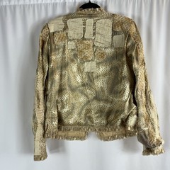 Vintage 1990s Sandy Starkman Designer Cardigan With Patchwork Abstract Size:M