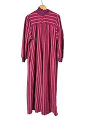 Vintage David Brown California Hostess Maxi Dress Kaftan Robe Striped Large