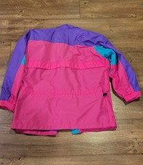 Vintage Retro 80s 90s Colorblock Winter Fall Ski Jacket Pink Purple Teal Iconic