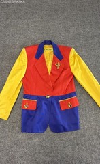 Vintage 90s Escada Margaretha Ley Women’s Multicolor Colorblock Blazer Jacket