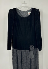 LANZ ORIGINALS dress black 12 cocktail dark romantic gothic midi vintage 80s