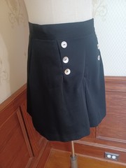 Vintage 1980s/1990s Willow Ridge Black High Waist Sailor Style Pinup Culottes