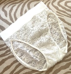 Victoria’s Secret VTG 80s- Gold Label Sheer Lace High Cut Brief- Wide Waistband
