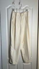 Vintage Giorgio Armani Woman’s Ivory Pants Slacks Sz 44/10 Satin Silk