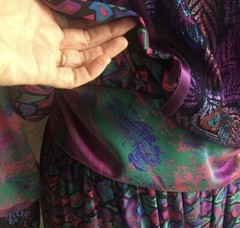 Vintage Maggie Shepherd Skirt And Blouse Set Peacock Pattern
