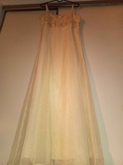 Vintage Dress: 90s Embroidered Lace Dress in Beige – Size Large