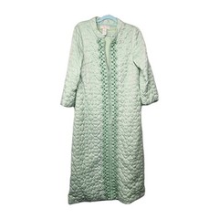 Vintage Sears “At Home Wear” Ladies Quilted Satin Robe – Size 14 1/2 Zip *READ