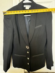 Vintage Chantal Thomass Paris Black Suit Jacket w/ Mother of Pearl buttons Size8