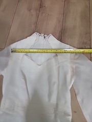 VTG’70s JCPENNEY Off White Organza/Prairie Pioneer Wedding Dress/Long Sleeve