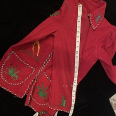 Vtg 1950s Mexico Souvenir Wool Embroidered Jacket S