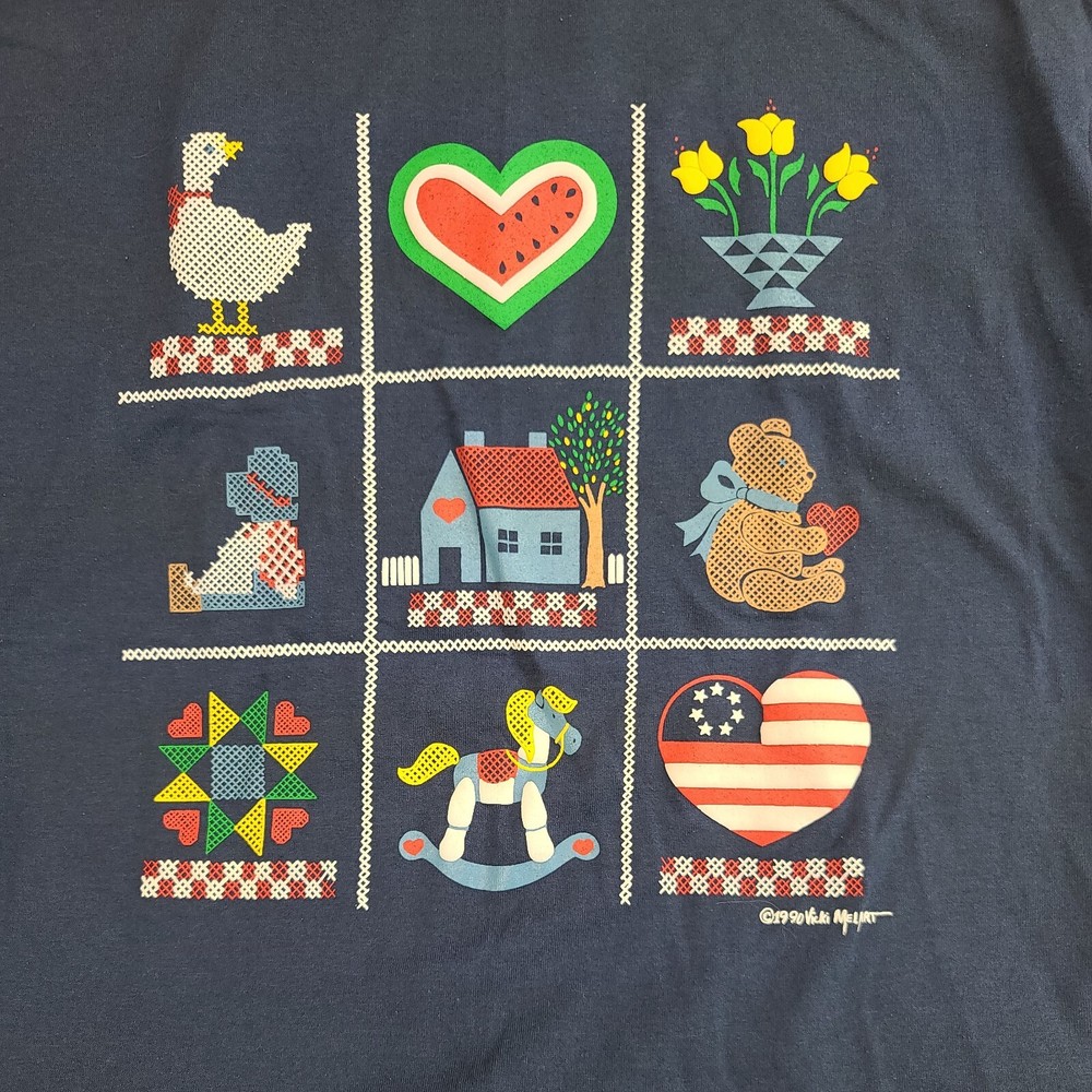 Screen Stars Best T Shirt Womens Large Rocking Horse 90’s Graphic USA Made VTG