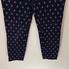 VTG J Crew Womens Mid Rise Casual Flat Front Floral Navy Blue Capri Pants Size 8