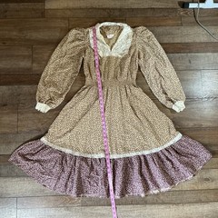 VTG 80s Candi Jones Prairie Dress Women’s Small Cream Lace Midi Fit Flare #10822