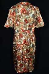 VINTAGE FRENCH 1950’S-1960’S SILK MUTED FLORAL PRINT DRESS SIZE 10-12