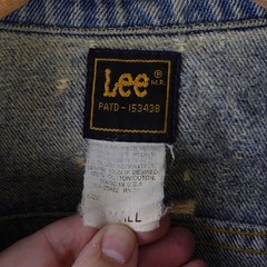 Vintage Lee Denim Trucker Jacket Blue Distressed Made in USA Men S Sanforized