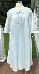 Val Mode Vintage Peignoir Set Nightgown Robe Blue Tea Length USA – Large