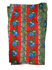 NOS Vtg 60s S~Sm M Bermuda Shorts Low 30 In Waist Red Floral Paisley Belt Loops