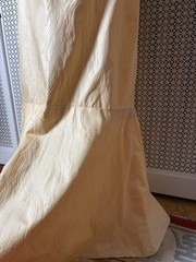 Vintage 1970s Medieval Style Gown, Blue & White Cotton Jacquard