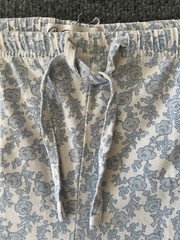 Vanity Fair Womens VTG Sleep Pants Blue Floral Drawstring Elastic Waist Cottage