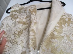 Vtg 1960s Gold Lamé Brocade Bombshell Wiggle Cocktail Dress Hand Made – M