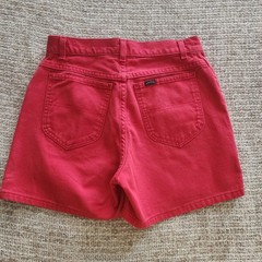 Vintage Lee Riders Red Denim Shorts Womens 8M High Waisted Made in USA Cotton