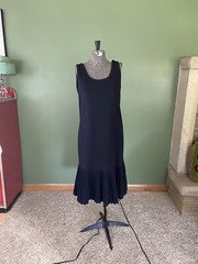 Vintage 80s Black Drop Waist Cocktail Dress Roaring 20s Flapper Taurus II