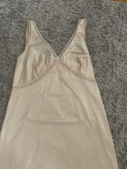 Maidenform Beige Nylon Full Slip Size 34 Euc! Pretty Lace Trim
