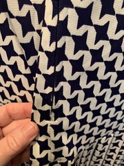 Vintage Mod Retro Nancy Greer NY Pleated Blue White Orange Dress