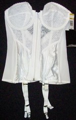 NWT Vintage Old Stock LADY MARLENE White CORSET W/ GARTER BELT SZ – 38 B