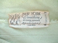 Vtg 30s 40s NY Institute green rayon crepe long dress left TALON zip pockets S