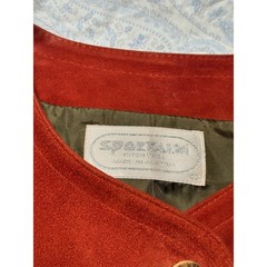 Sportalm Kitzbühel Vintage Suede Leather Jacket Rust Red Made in Austria EU 44