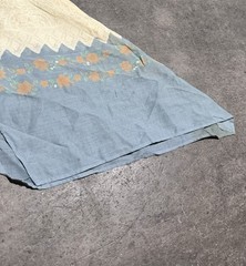 Vintage Boho Peasant Cottage Core Prairie Dress Kimono Sleeve Floral Smocked