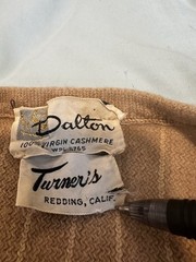 VTG 1940s Womens Dalton Turners Virgin Cashmere Brass Button Cardigan Sweater