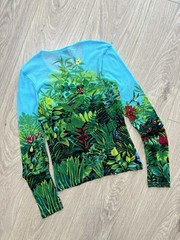 Vintage Kenzo Jungle Mesh Top Long Sleeved Y2k Size S Avant Garde French 90s