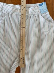 Vintage 1980s Levis Deadstock Juniors Candy Stripe tapered Pants Sz 11, White