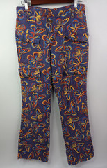 Maverick Groovy Vintage 1970 1960s Purple Cargo Pants Butterflies 13/14 BlueBell