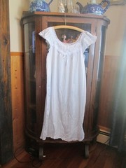 Vintage Pale Blue Nightgown by Katz, Size M {12-14}, New, Below Knee Length