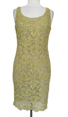 Vintage Chetta B Cocktail Dress Suit S Women Gold Lace Dress & Jacket Set