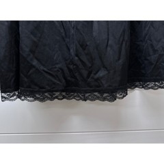 Warners Vintage Black Lace Trim Half Slip Skirt 55300 Large Made in USA 23in
