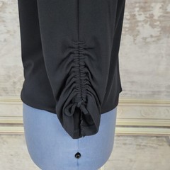 Vintage 90s Grunge Button Up Shirt Black XS Stretchy Y2K Whimisgoth 1990s 2000s