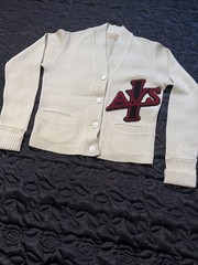 1940s varsity cardigan sweater size small
