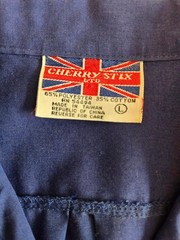 Vintage Cherry Stix Women’s basic light weight shirt Blue, Size L with pockets