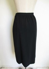 Vintage Adele Simpson 2-Pc Suit Dress 2 XS Rhinestone Buttons Black Wool Crepe