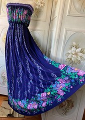 VTG 70s GOTTEX NEIMAN MARCUS DRESS SLEEVELESS TRIACETATE HAWAII PURPLE FLORAL M