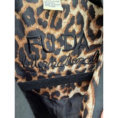 Vintage Fuda International 100% Silk Leopard Print Bomber Jacket Brown Large