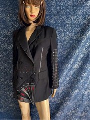 Vtg MOSCHINO “You Can’t Judge a Girl By Her Clothes” Love Chart Blazer Sz 8