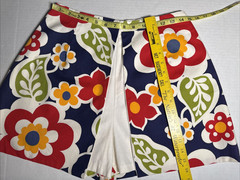 Vintage 60s 70s Skirt Over Shorts Skort Big Flower Groovy Jr Girl Woman Small